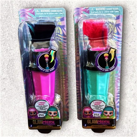 Lot 2 Glam Crush Crush-It Girls Big Surprise Who's Inside, Mystery accessory NEW - Picture 1 of 9